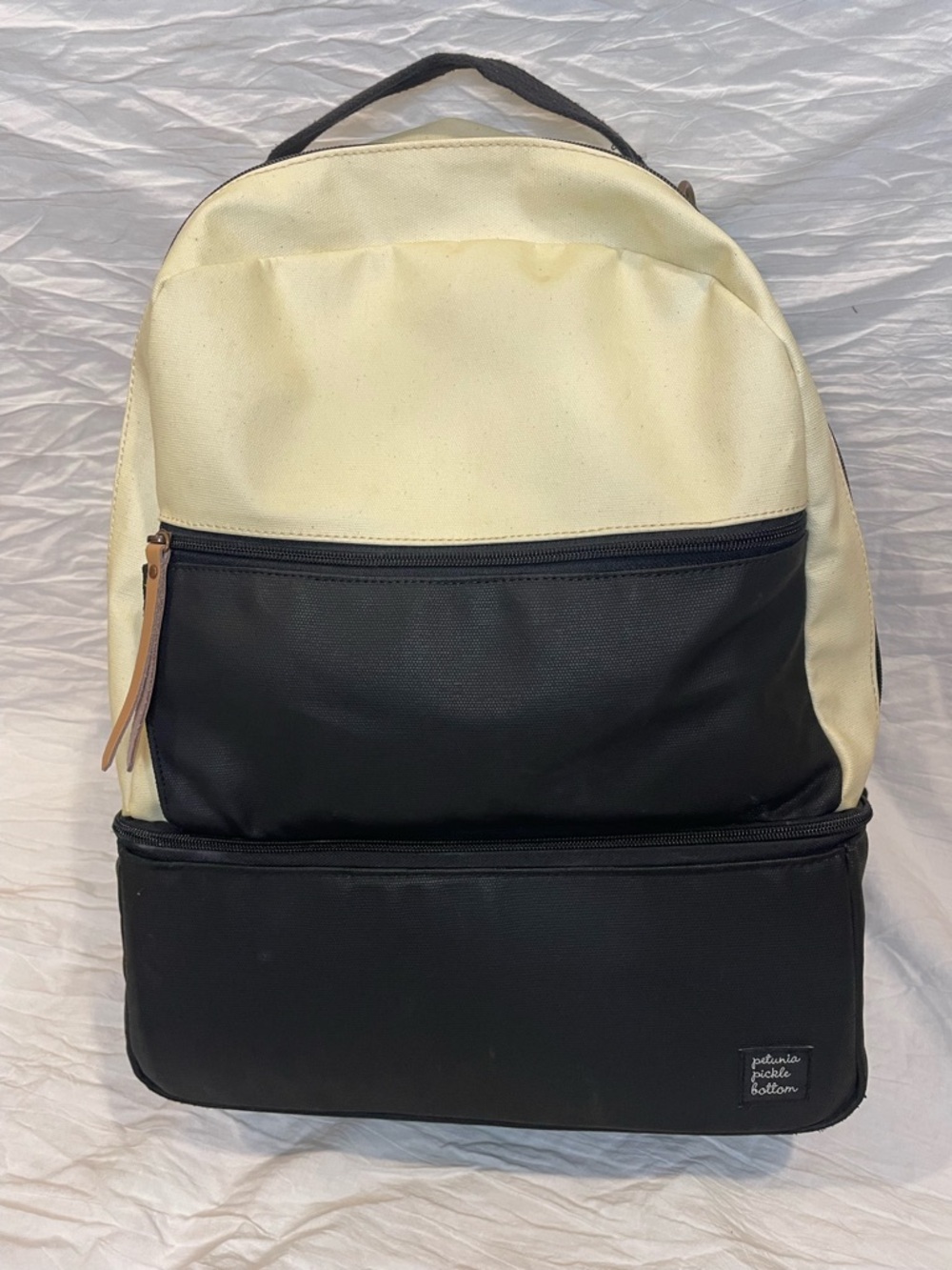 Petunia Pickle Bottom Axis Backpack, Black Cream Minimal Chic Baby Bag - Picture 2 of 16